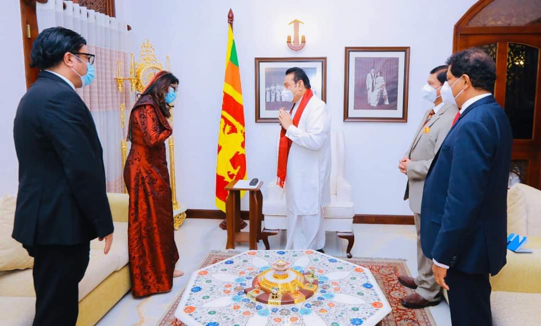 මාලදිවයින් ආරක්ෂක අමාත්‍ය මරියා අහමඩ් ඩී.ඩී මහත්මිය අගමැති හමුවේ.