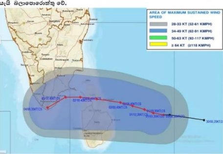 ගිනිකොණ දිග බෙංගාල බොක්ක මුහුදු ප්‍රදේශය ආශ්‍රිතව වර්ධනය වී ඇති ගැඹුරු පීඩන අවපාතය පිළිබඳ අනතුරු ඇඟවීම..